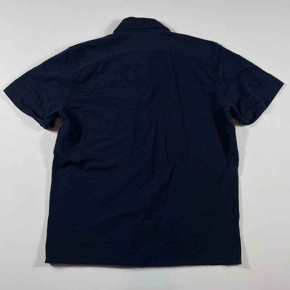 Ministry of Supply Button‎ Down Mens Large Hybrid Seersucker Short Sleeve Navy - Picture 3 of 6